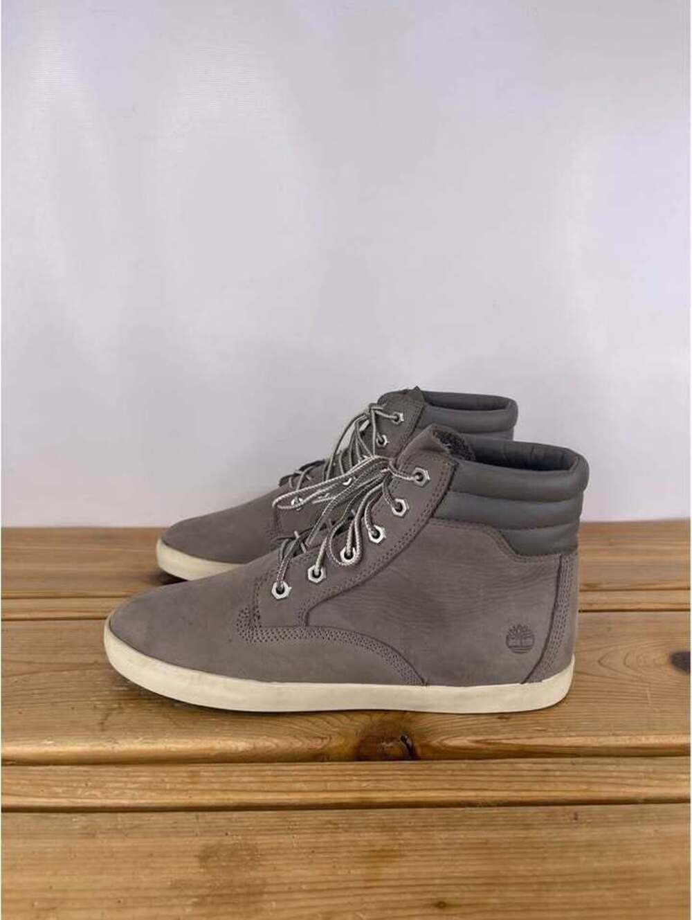 Timberland Dausette Grey Leather High Top Sneakers Women's Size 9.5